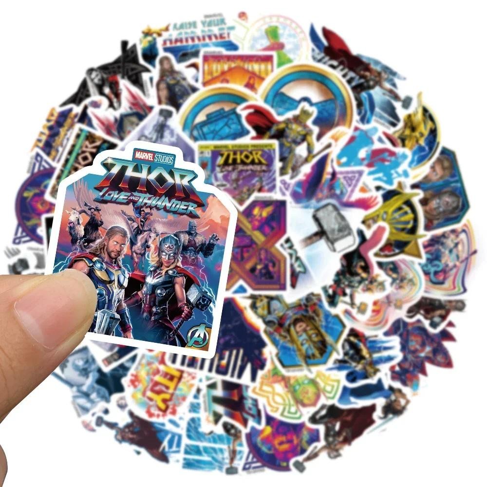 

50pcs Thor Superhero Marvel Stickers Avenger Series Graffiti Decal for Skateboard Guitar Laptop Luggage Cartoon Sticker Kids Toy