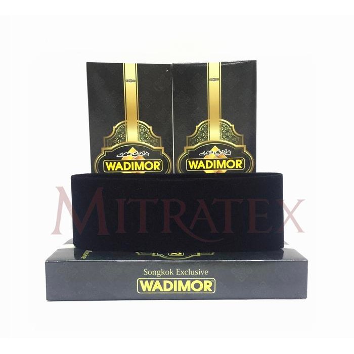 Peci Songkok Kopiah Wadimor AC Hitam (Grosir) - Tinggi 9cm, Nomor 5-9