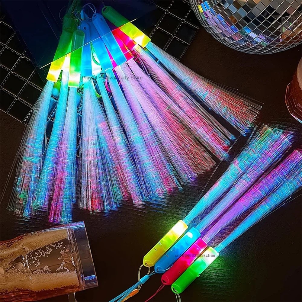 

1pc Fiber Optic Wands Glow Wands LED Wand Light Up Fiber Optic Birthday Wedding in Dark Party Concerts Clubs Glow Props