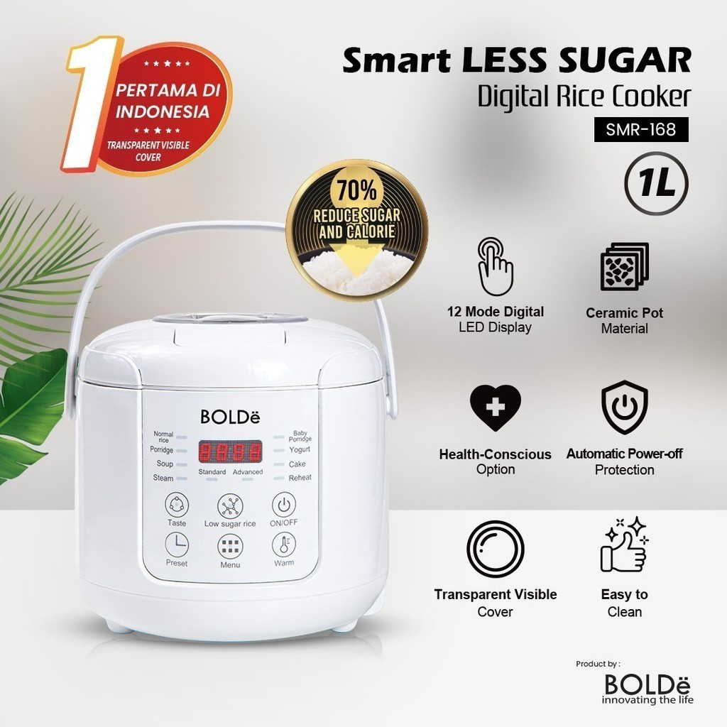 RICE COOKER LOW CARBO BOLDE Smart Less Sugar Digital Rice Cooker