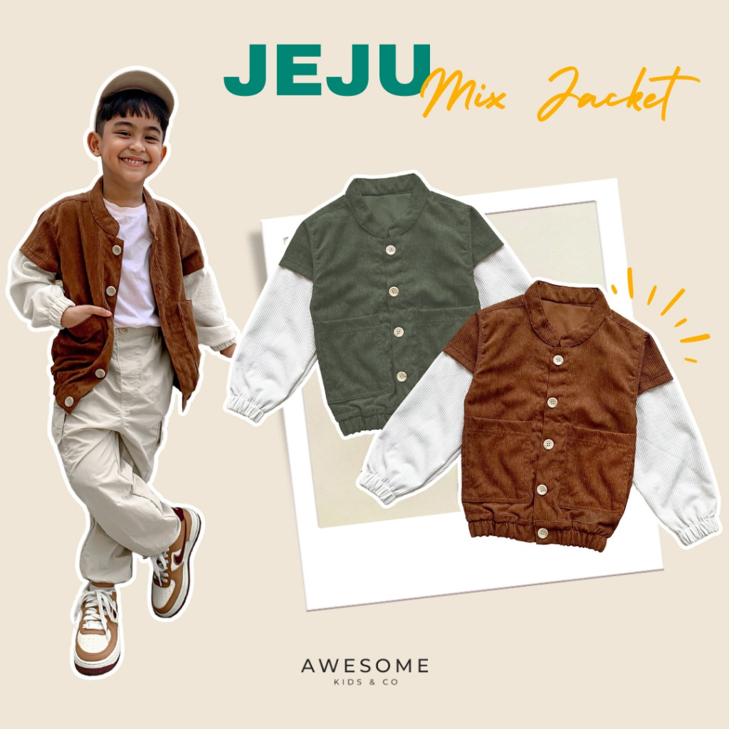 BENO_SHOP.ID AWESOMEKIDS Jeju Mix Jacket Cordy Jaket Corduroy Unisex Laki Perempuan