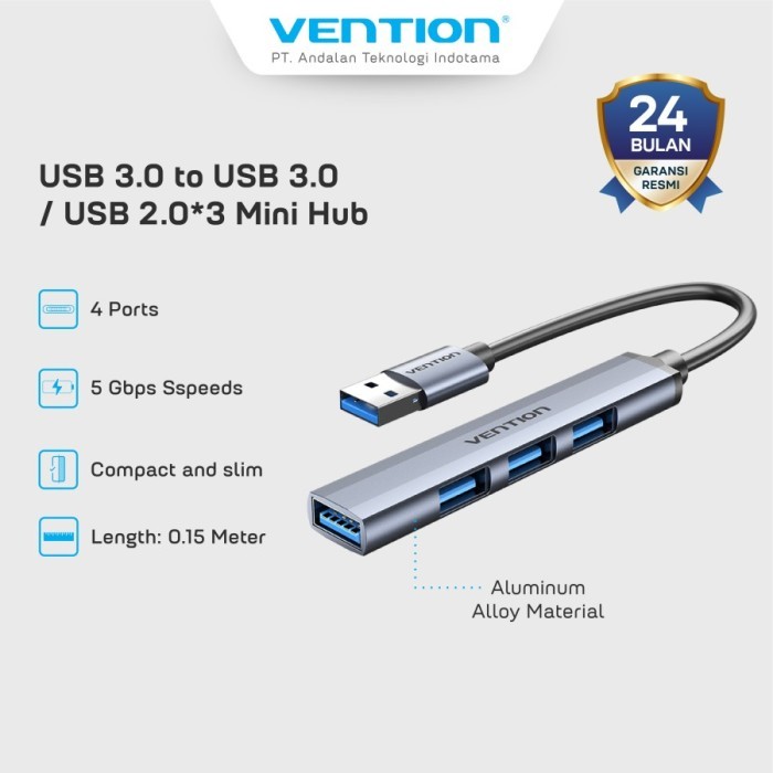 USB HUB Vention USB 3.0 Hub 4 in 1 Slim Mini Hub - CKOHB