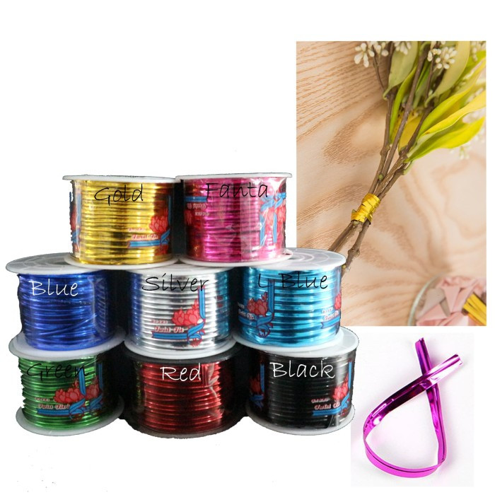 

BISA COD Kawat Pengikat Souvenir / Kawat Kado / Pita Kawat / Kawat Lilit / Kawat Metalik / Variasi Kawat Twister 100yd