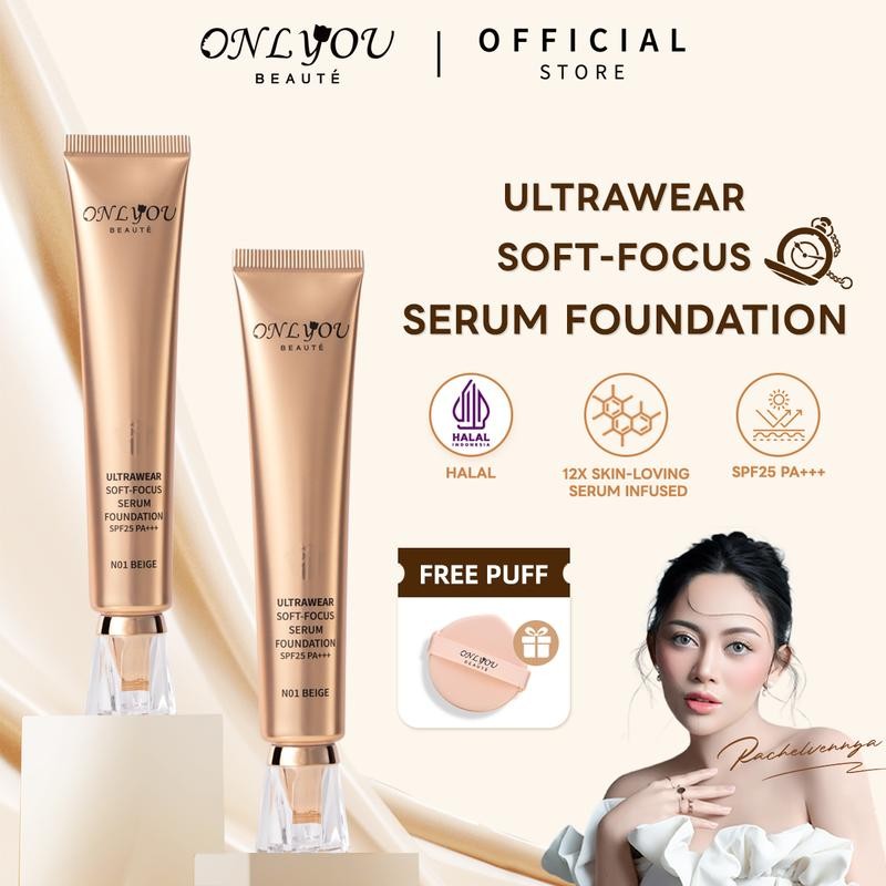

【BPOM Certification】【NEW UPGRADE】ONLYOU Serum Foundation waterproof foundation/ wajah tahan lama/concealer foundation Liquid Lasting【COD】【BPOM】