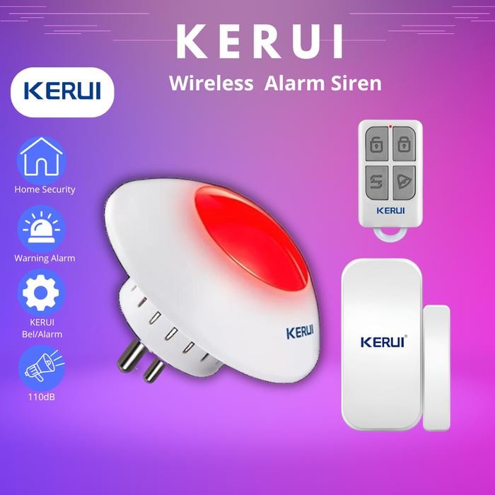 KERUI Alarm Rumah Strobe Sirine Wireless Indoor Alarm Sirine Home Security set