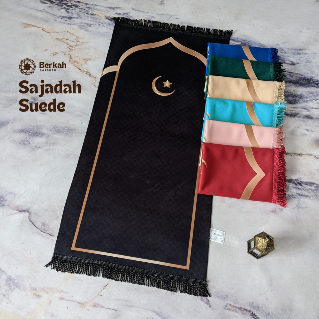 PROMO Sajadah Turkey Suede Size Medium Kecil Sejadah Travel Motif Polos