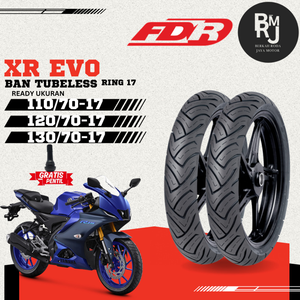 SEPASANG / SATUAN BAN MOTOR MOGE FDR SPORT XR EVO Ring 17 TUBELESS DEPAN BELAKANG CB150R R15 R25 CBR