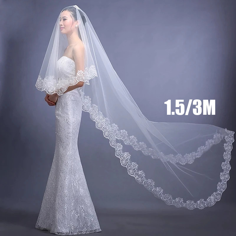 3 Meters Veil Bride Veil Slayer Pengantin Panjang Altar Veil Slayer Wedding Bridal Long Veil
