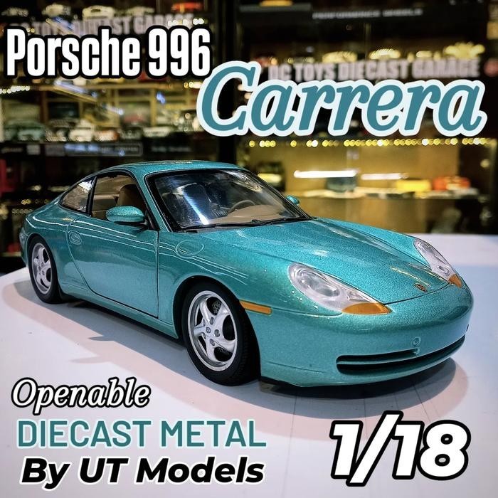 Diecast Porsche 996 Carrera Light Green  UT Models  Metal Openable Rare Models ORI BOX Miniature