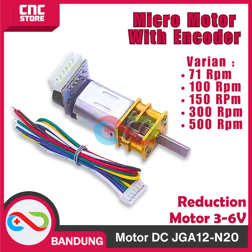 MOTOR DC JGA12 N20 DC 3-6V HIGH TORQUE MICRO DC GEARBOX JGA12-N20 WITH ENCODER