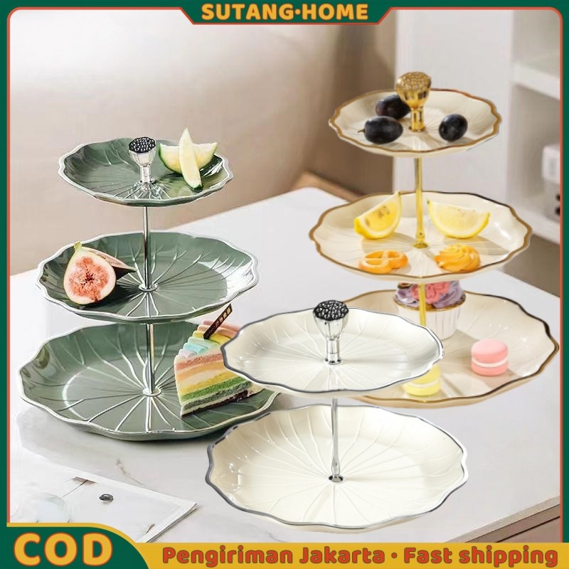 【SUTANG】Rak Kue Susun 2/3 Tingkat Meja Kopi Ruang Tamu Piring Buah Multi-Lapis Piring Buah Display P