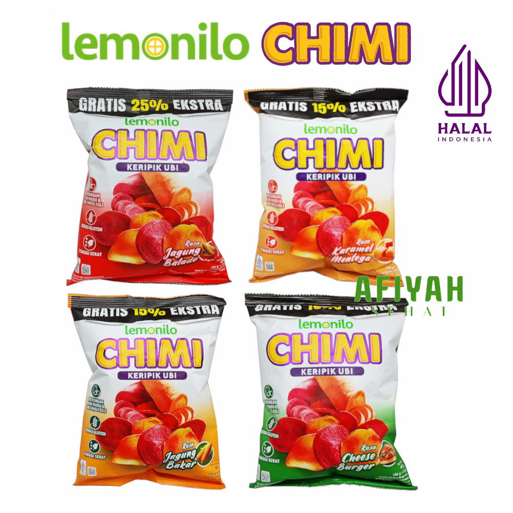 

LEMONILO Chimi Keripik Ubi Cemilan Snack Sehat, Tinggi Serat, Bebas Gluten, Tanpa Pengawet, Halal, BPOM
