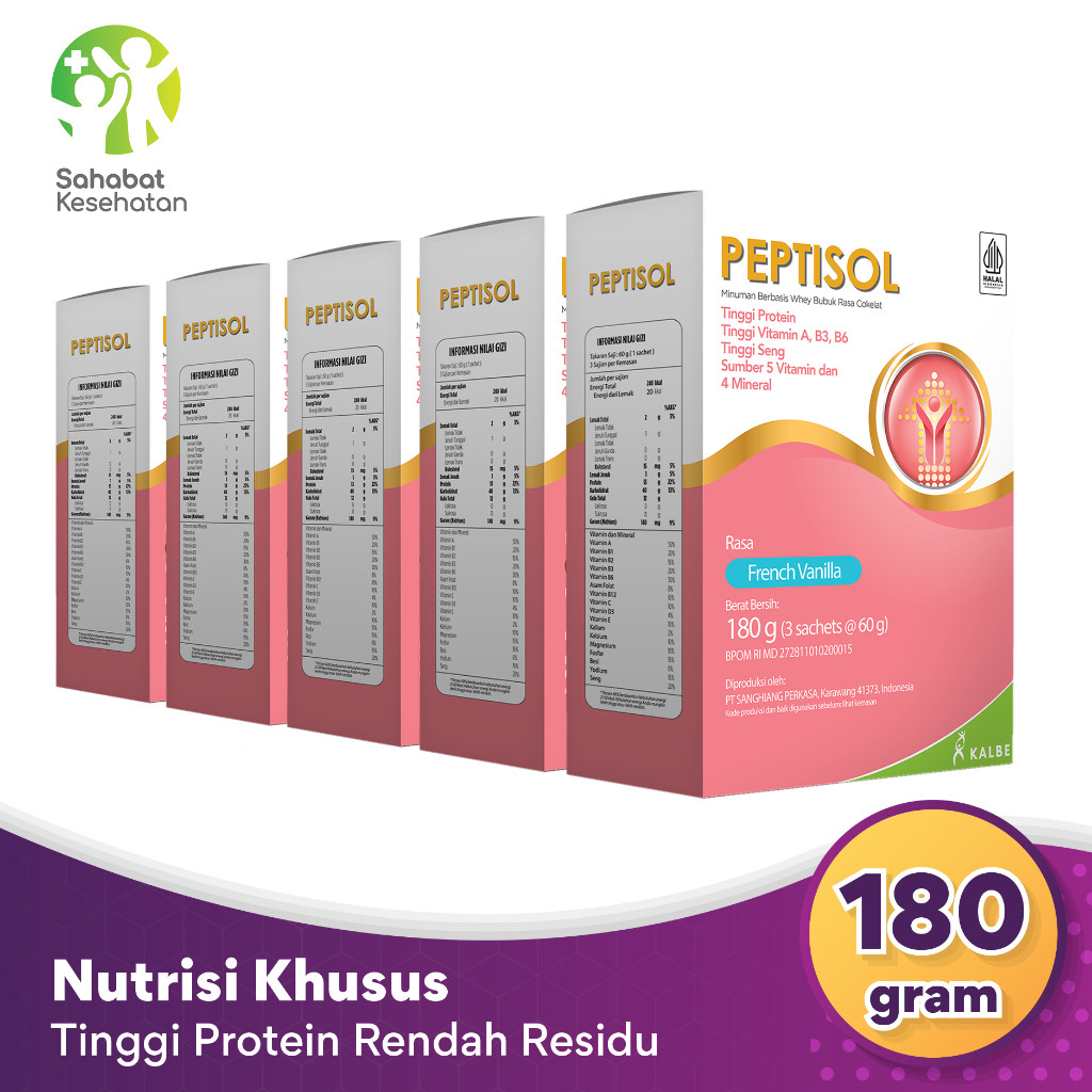 

Bundle 5 Box Peptisol - Susu Tinggi Protein Rendah Residu