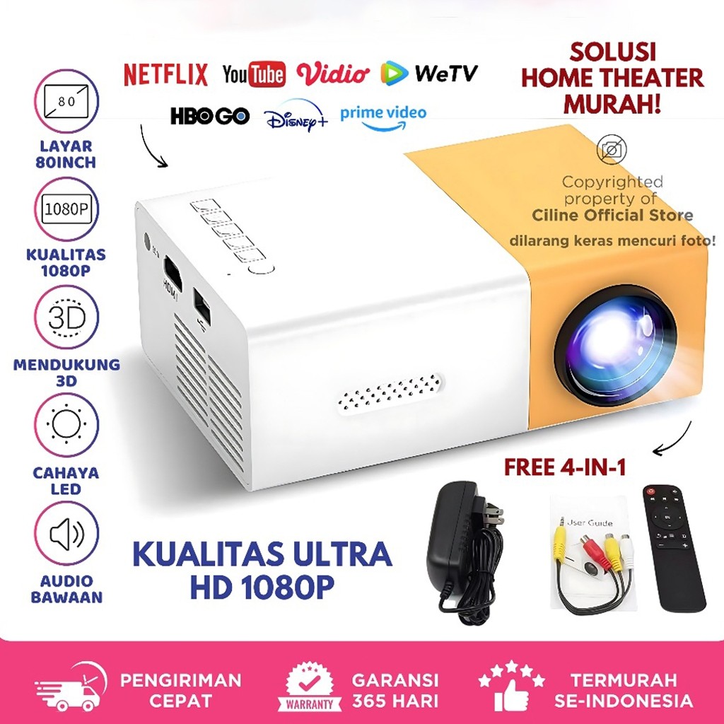 Mini Proyector Portable Led Mini Projector Hp Mini Home Theater HDMI YG300 For Home Theater