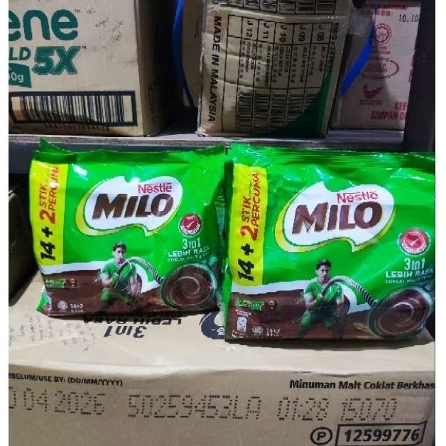 

Nestle milo 3 in 1 sachet 14+2 bungkus