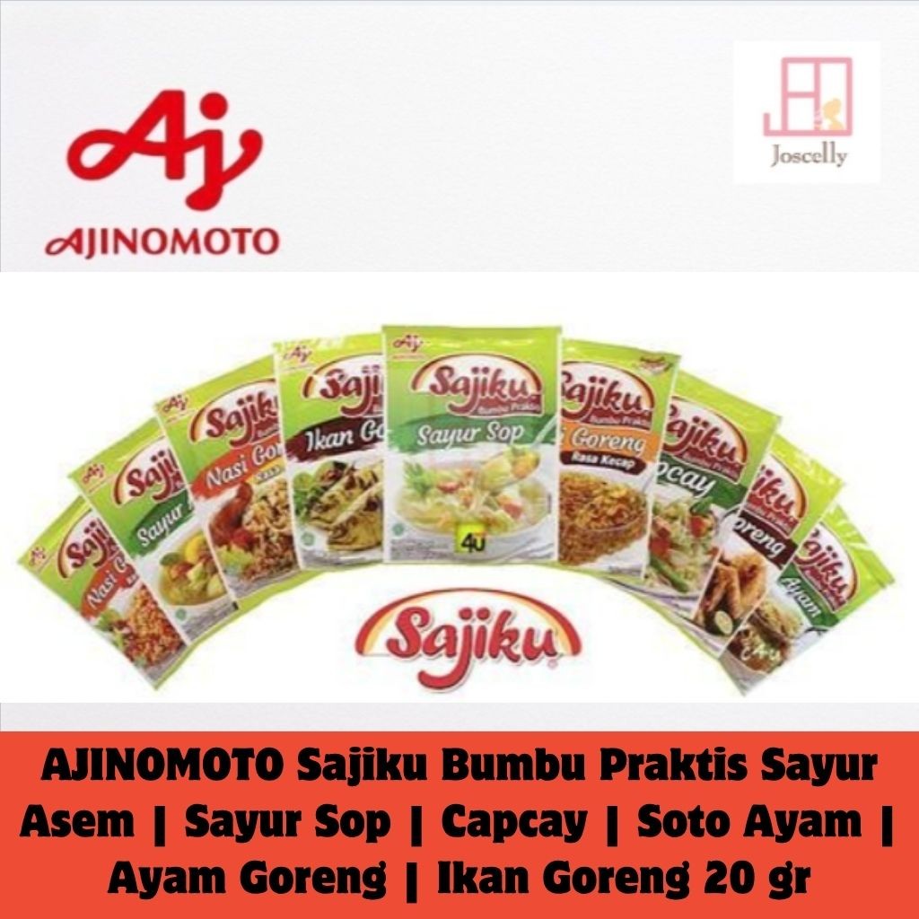 

JOSCELLY.ID AJINOMOTO Sajiku Bumbu Praktis Sayur Asem | Sayur Sop | Capcay | Soto Ayam | Ayam Goreng | Ikan Goreng 20 gr