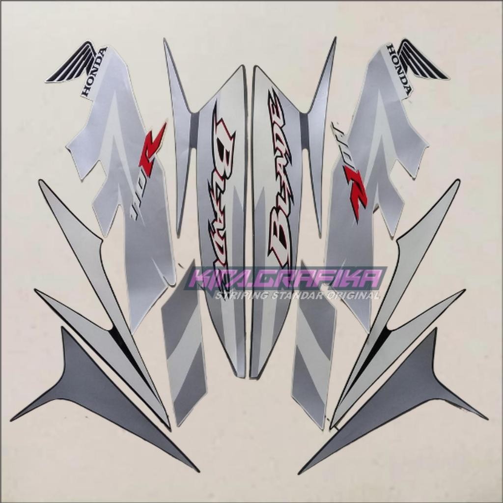 Striping Stiker Motor Honda Blade R 110 2009 Silver