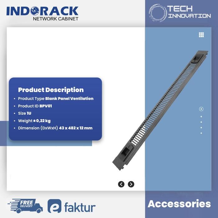 INDORACK Blank Panel Ventilation 1U/ 2U / 4U Penutup celah Rack Server - 1U