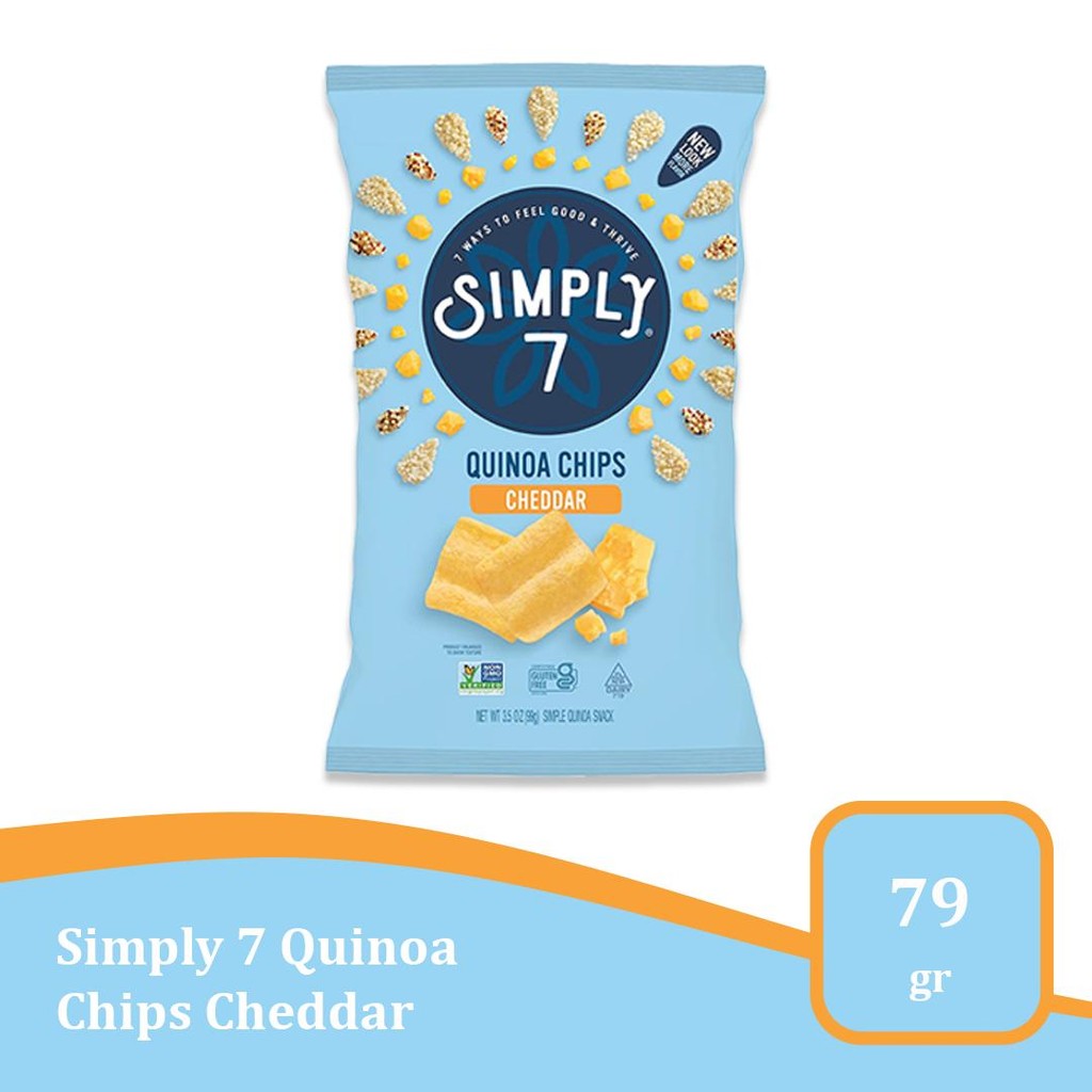 

Simply 7 Quinoa Chips Cheddar 79gr - Camilan Sehat Rasa Keju Import USA