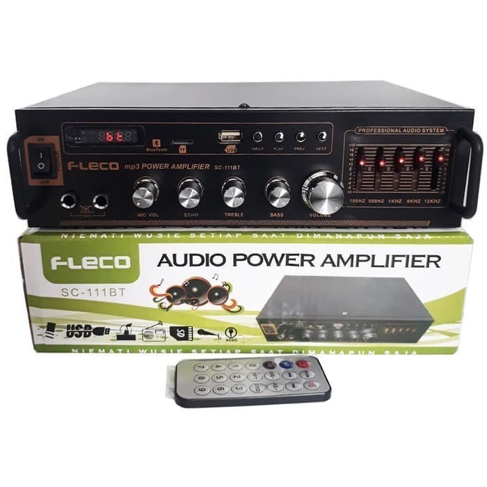 COD Amplifier FLECO SC-111BT Bluetooth Karaoke + Mp3 player + FM Radio Ampli Karaoke Fleco SC-111BT 
