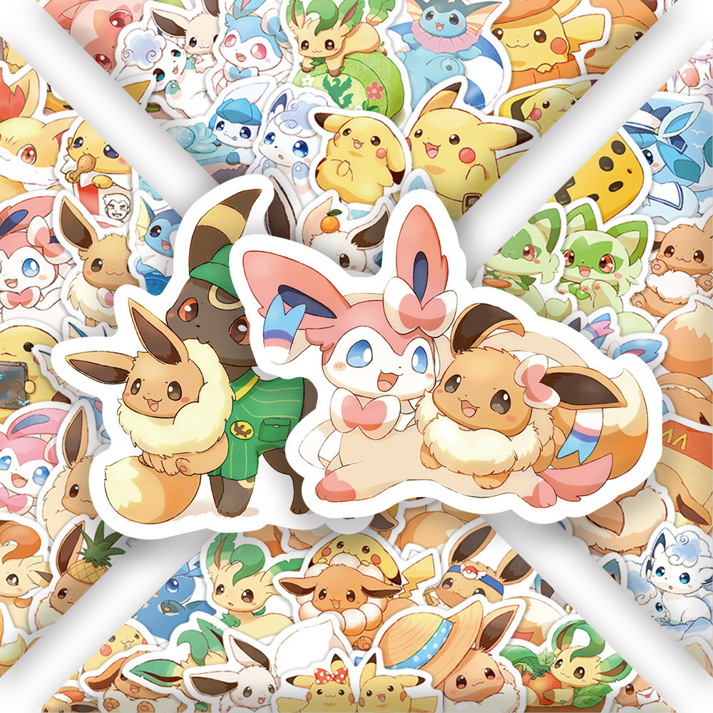 

10/30/60PCS Cute Eevee Graffiti Stickers Sylveon Pokemon Anime Cartoon Decal Luggage Phone Cup Guitar Fridge Scraphbook Kid Toys