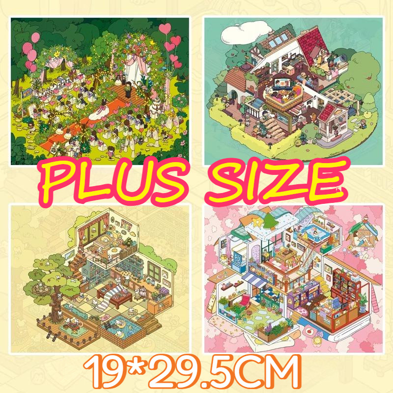 

Cute 3D Landscaping Stickers Miniature Scene Cabin Scene Pasting Hand Account Gift for Kid Child