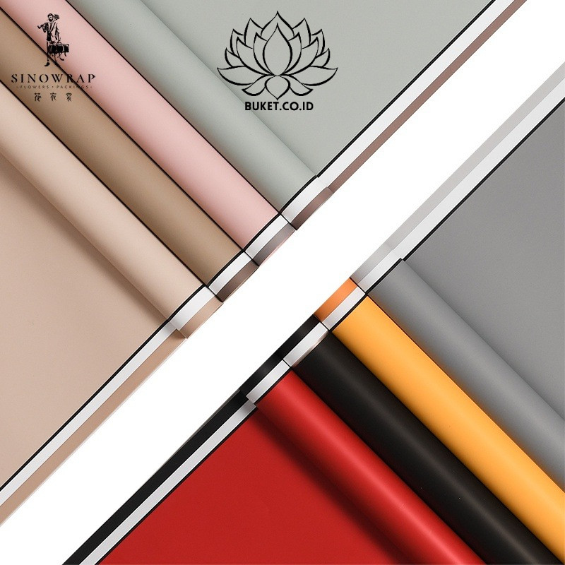 

[1 LEMBAR ] kertas buket cellophane triple colors frame flower wrapping