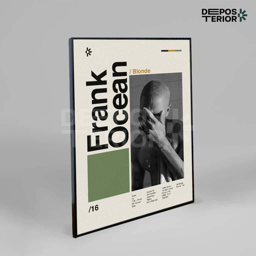 Poster Frank Ocean - Blonde Cover Album Frameblockco