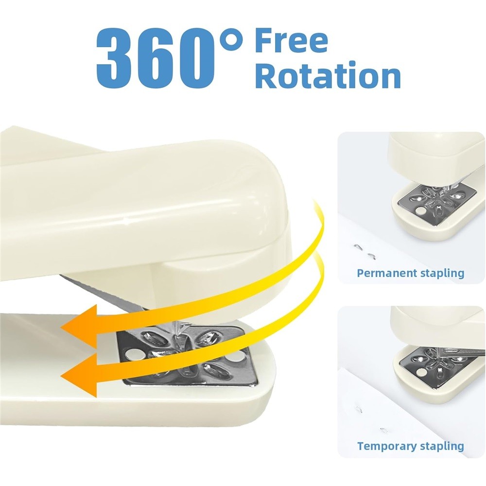 

Deli Rotary Desktop Stapler 20 Sheets Capacity 360 Degree Rotation for Booklet Or Book Binding Office School Supply Tool