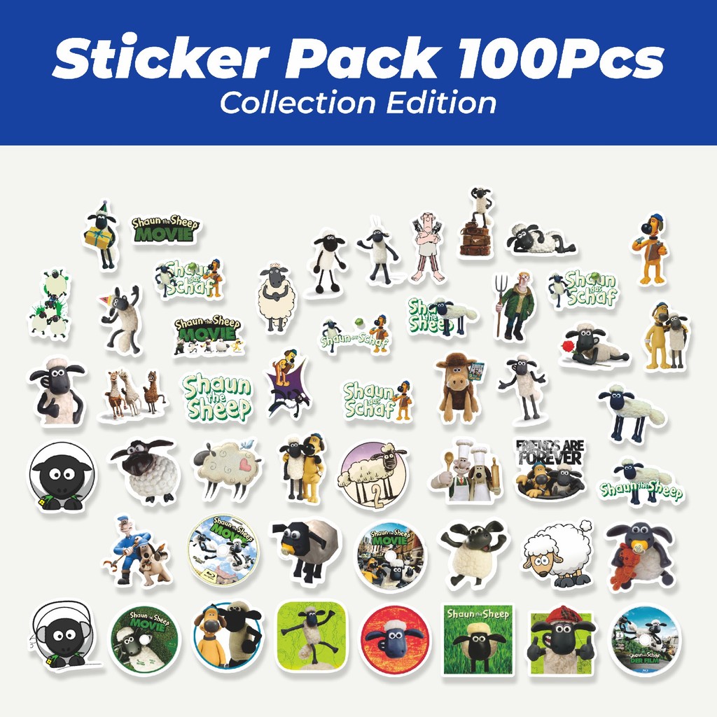 

Terbaru! 50 pc Sticker Kartun Shaun The Sheep Sticker Lucu Anti Air Stikers Berperekat Waterproof Sticker Decal Buat Motor Helm Buku Journal Koper Casing HP Laptop Botol Minum