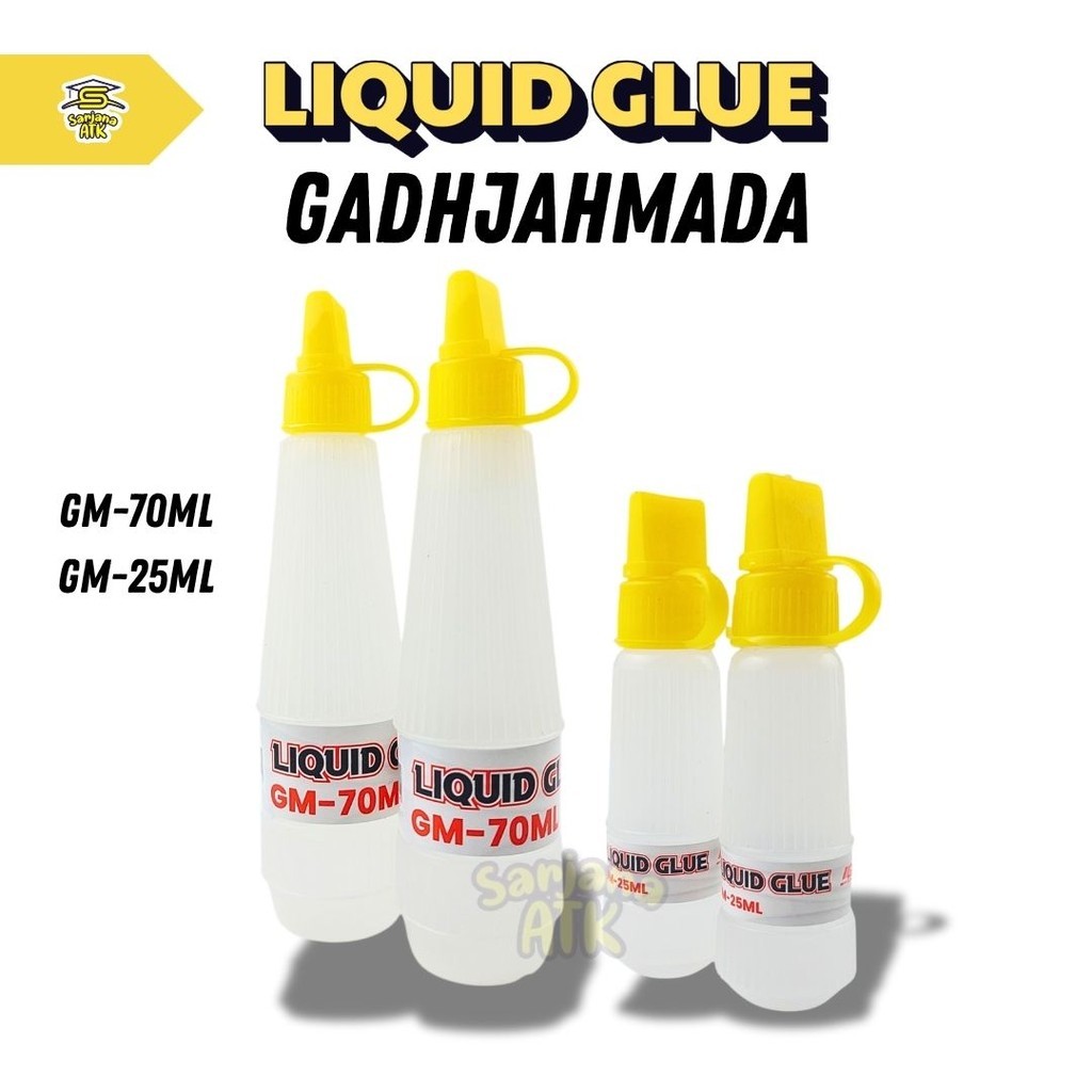 

Lem Kertas / Lem Cair GM / Liquid Glue GadjahMada Besar Kecil GM-70ml GM-25ml