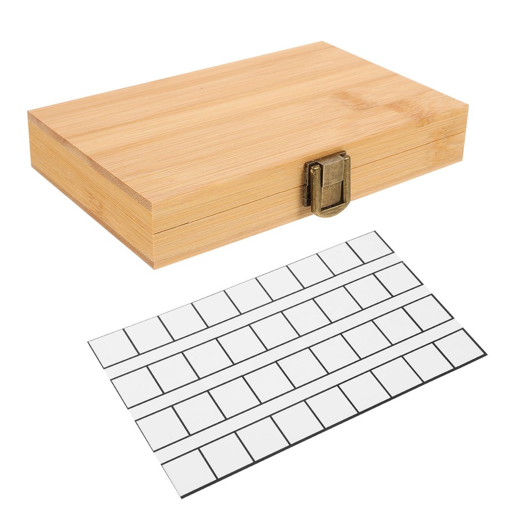 

Watercolor Paint Box 36 Cells Durable Bamboo Wood Palette for Artists Students Portable Solid Pigment Case Drawing Mixer
