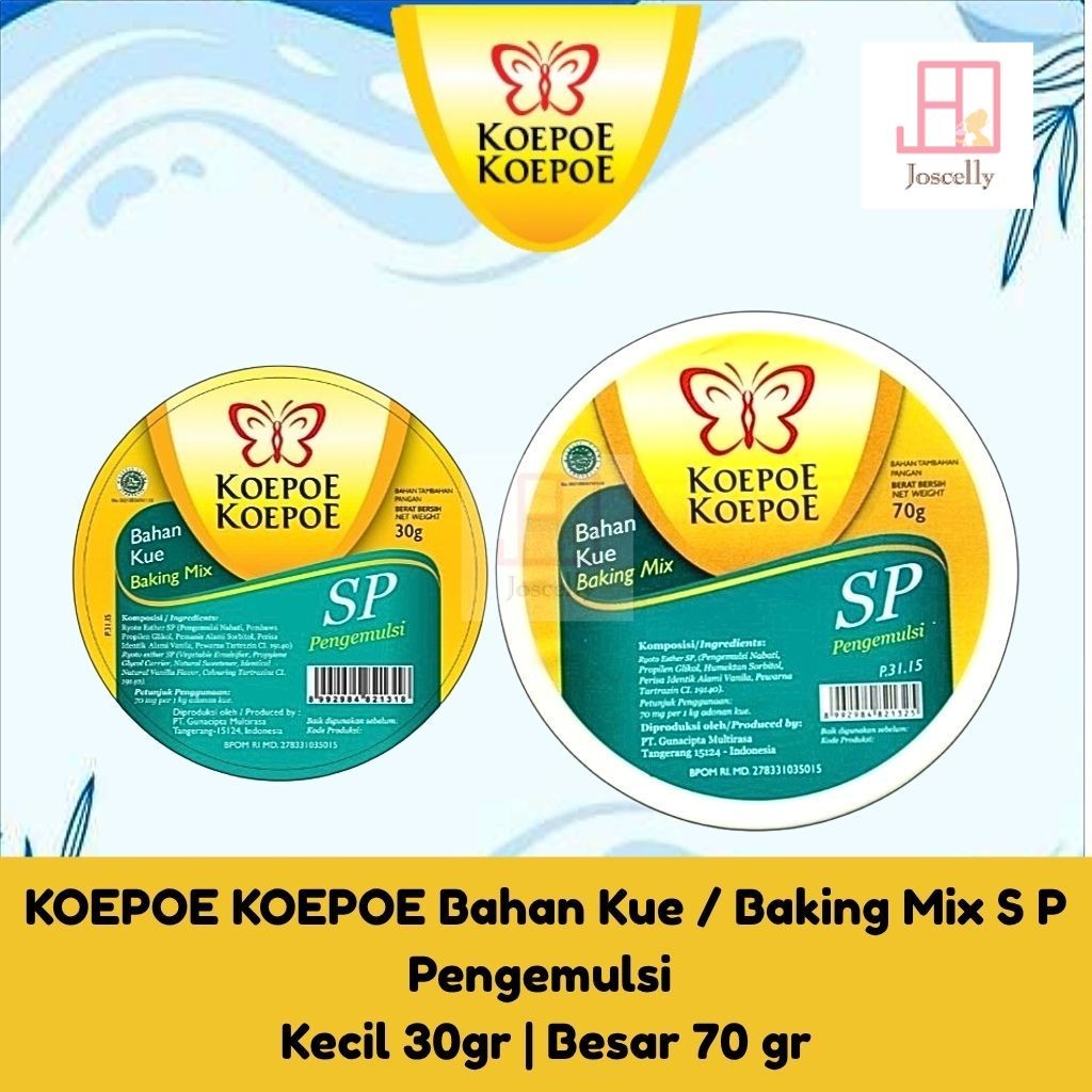 

JOSCELLY.ID KOEPOE KOEPOE Bahan Kue / Baking Mix S P Pengemulsi (K) 30gr | (B) 70 gr