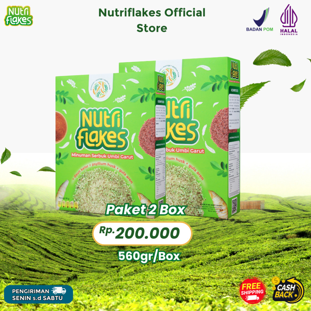 

Nutriflakes 2 Box Sereal Obat Pereda Asam Lambung Original