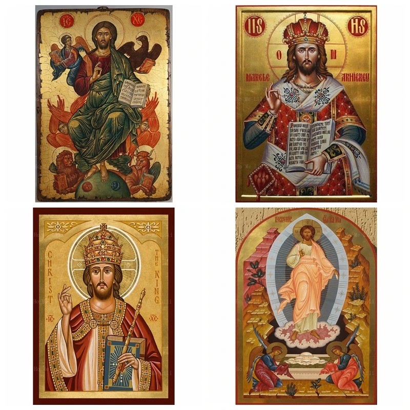 

Orthodox Icon Of Christ The King Our Lord Jesus In Glory Divine Resurrection Religion Canvas Wall Art By Ho Me Lili Room Decor