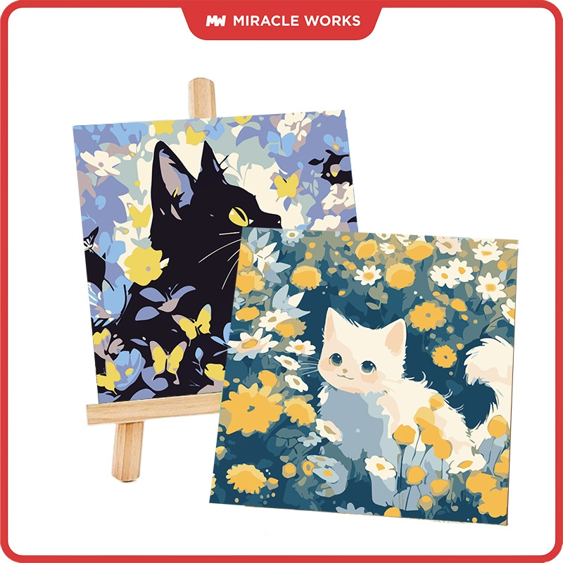 

MW Paint By Number Kit 20x20cm Lukisan Kanvas DIY Digital Painting Kit With Kanvas Seri Bunga