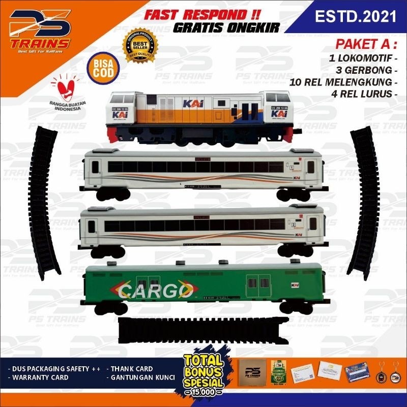 prabuaranSHOP[MESIN] MAINAN KERETA API INDONESIA CC206 EKSEKUTIF MILD STEEL 2 HANDMADE by PSTRAINS