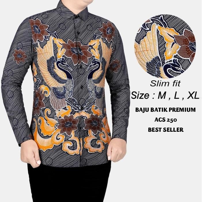 KEMEJA BATIK PRIA SLIM FIT / BAJU BATIK PRIA SLIM FIT ACS250