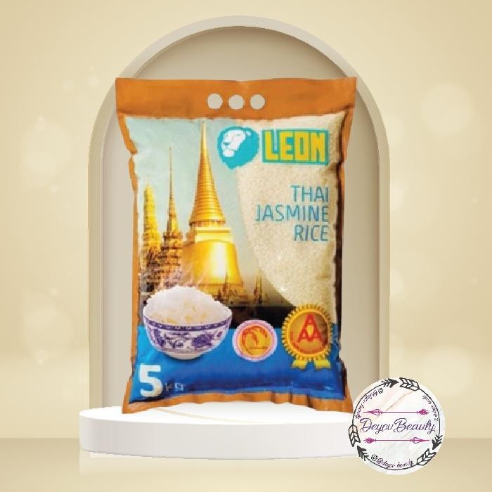 

Beras LEON Thai Jasmine Rice / Thailand Long Grain Super Premium 5 kg Terlaris
