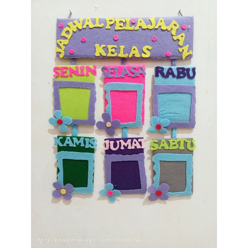 Hiasan diding jadwal piket / jadwal pelajaran kelas / hiasan kelas /daftar piket
