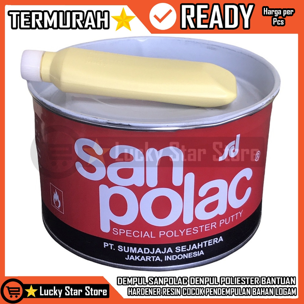Sanpolac Dempul Pelastik Sand Polak 1kg Dempol Besi Mobil Plastik Kayu Motor Wall Putty Tembok Plami