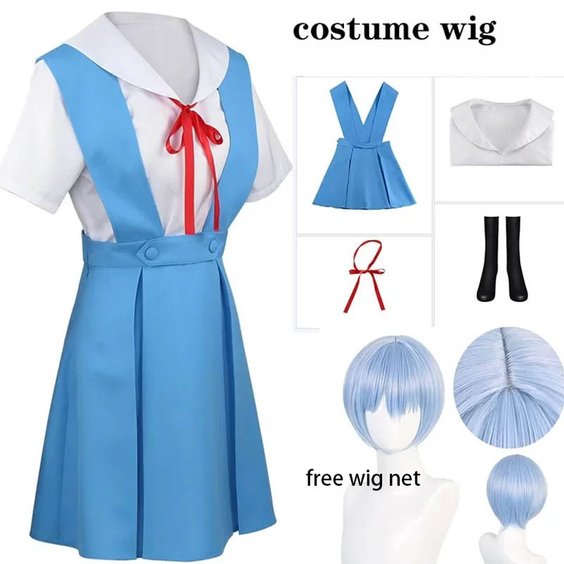 Ayanami Rei Cosplay Dress with Socks Asuka Langley Sohryu S ool uniform Ayanami Rei Outfits  for Ani