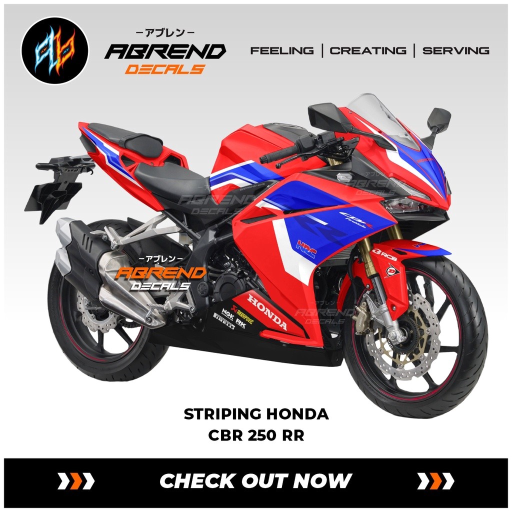 Striping Cbr 250 RR Livery HRC Tri Color / Stiker Motor Honda CBR 250RR Desain Custom