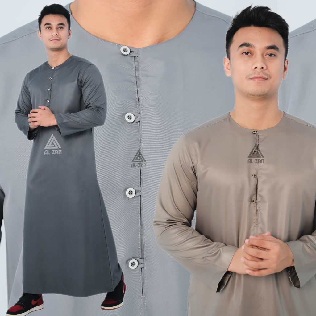 Gamis Pria Slimfit Jubah Pria Jubbah polos kancing kotak Jubah Gamis Muslim Pria Model Terbaru gamis