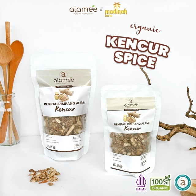 

ALAMEE Kencur Kering Dried Galangal Rempah Rimpang Organik Alami Bumbu Seasoning Masakan Masak 100gr madinah