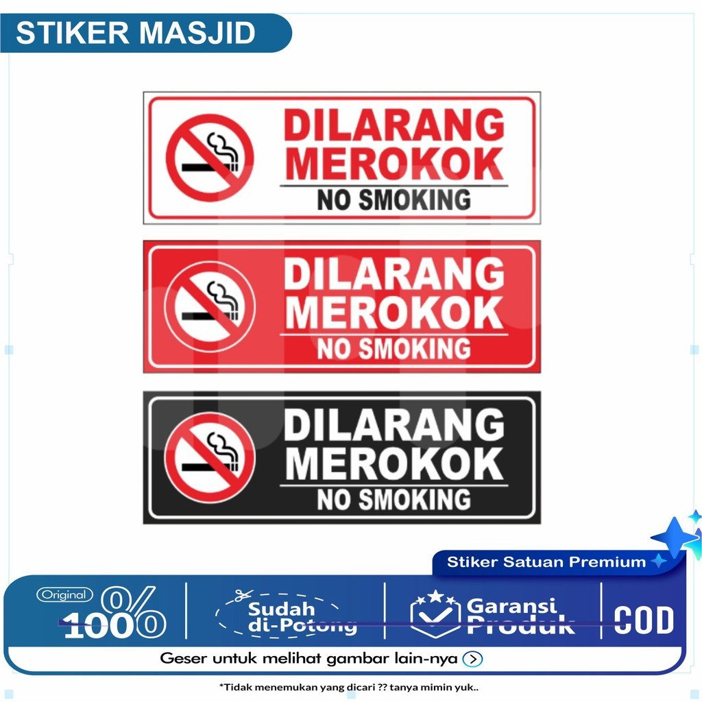 

104 - STIKER DILARANG MEROKOK - 30 x 10 CM - VYNIL - TERBAIK