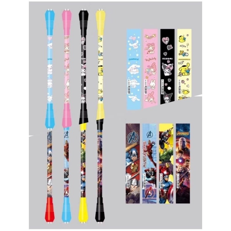 

HELLO_pulpen spiner polpoin sekolah anak karakter / pulpen spiner putar / pen sekolah hitam KD - 9484