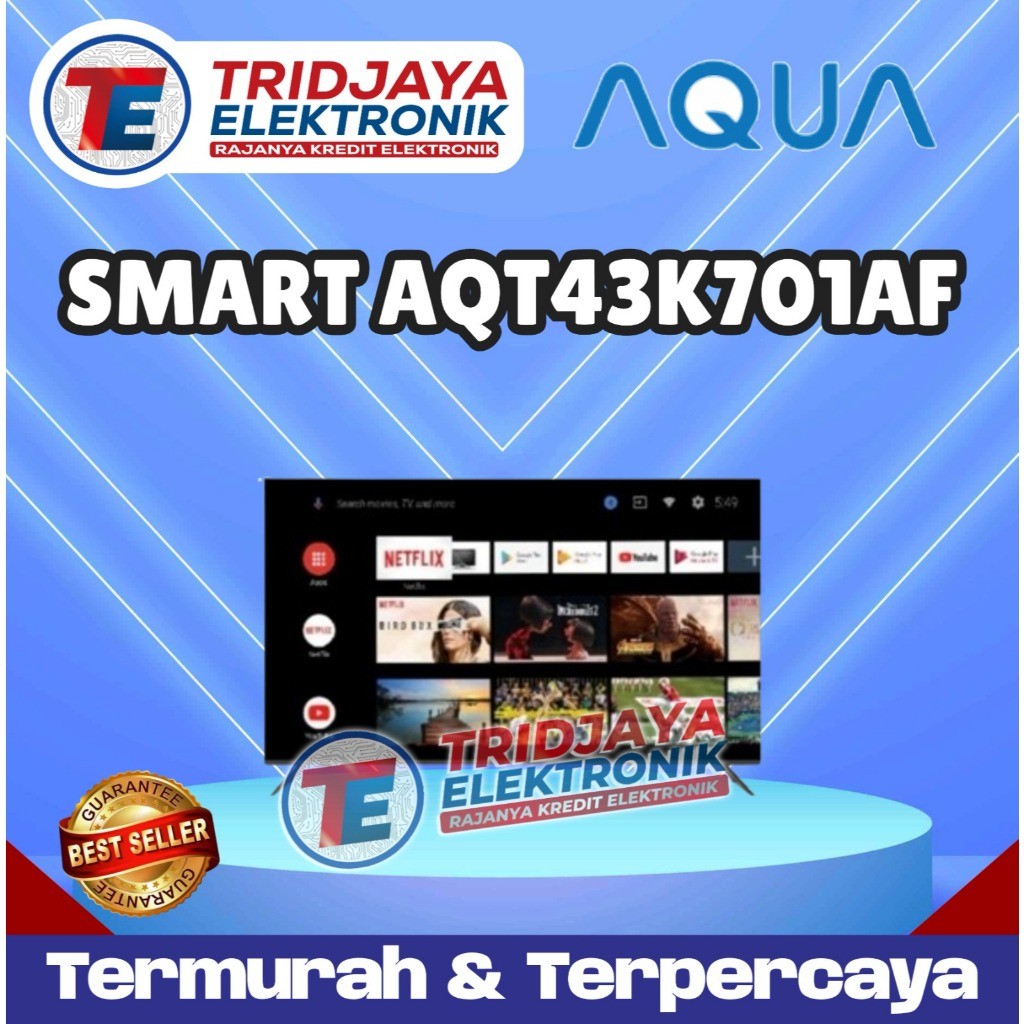 TV AQUA 43 inch android Smart TV AQT43K701AF murah garansi resmi