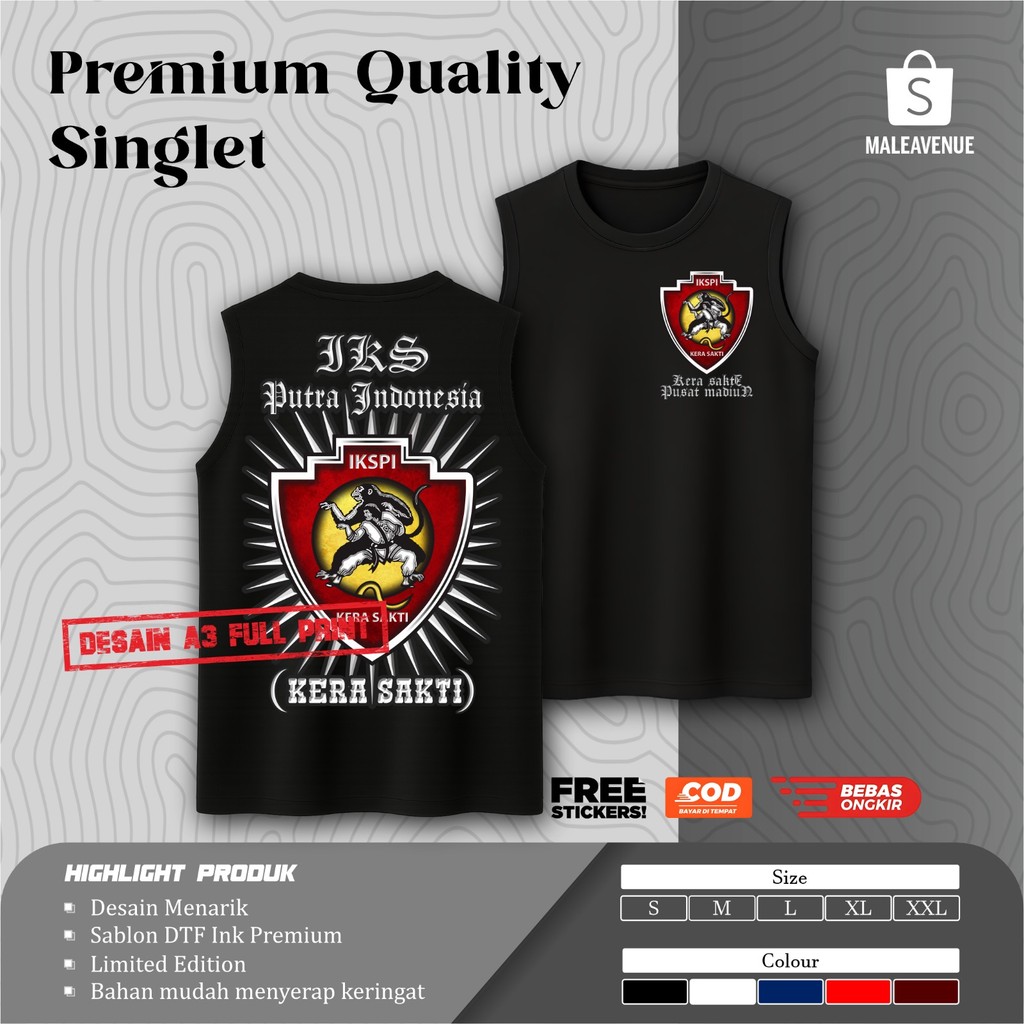 Kaos Singlet IKSPI IKS Putra Indonesia Kera Sakti Pusat Madiun Desain Sablon Premium