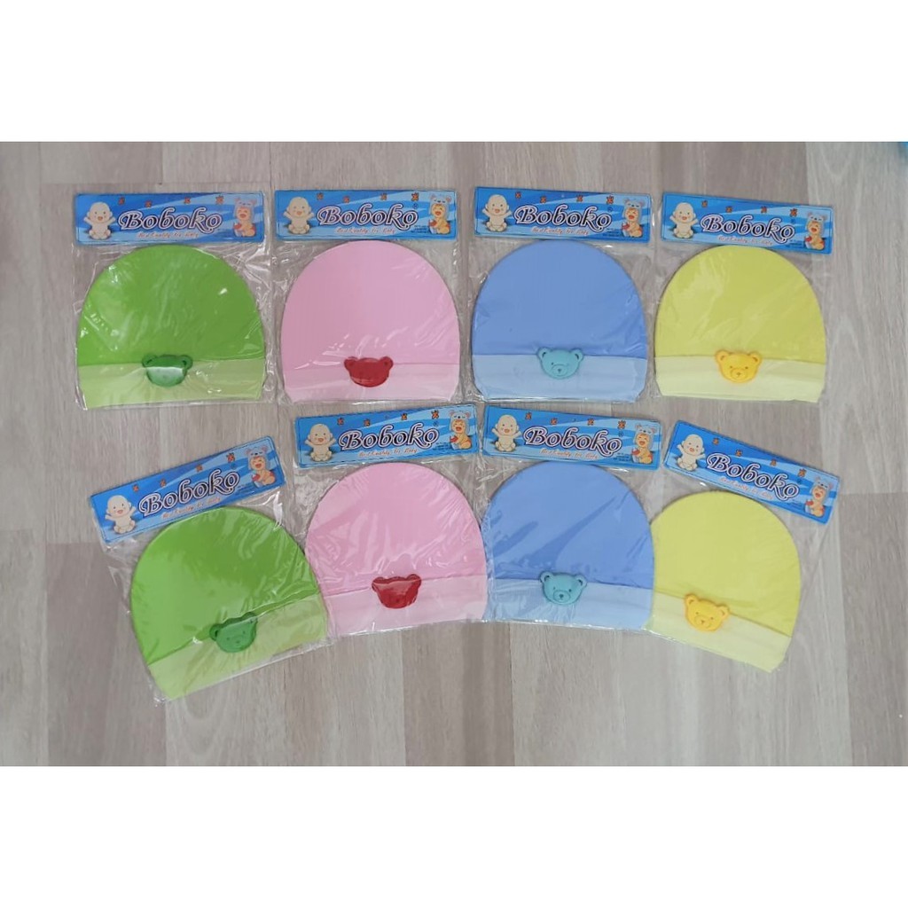Topi Bayi Newborn Boboko Warna Polos